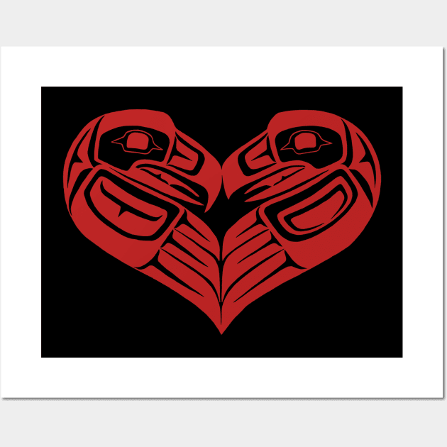 Lovebirds - Tlingit style Raven and Eagle Wall Art by Featherlady Studio